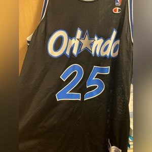Vintage Champion Nick Anderson Jersey Orlando Magic NBA Size 48 Black/Blue Excel